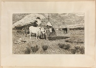 Oxen and Wagon (Maremma), 1886/87. Creator: Giovanni Fattori.