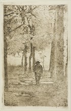 Wooded Walk with Figure, n.d. Creator: Giovanni Fattori.