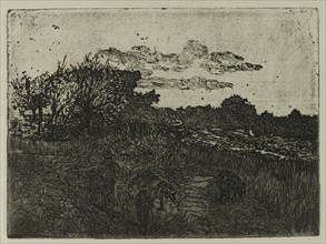Country at Sunset with Swineherds, n.d. Creator: Giovanni Fattori.