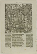 Leaf from Opera by Virgilius (after the Strasbourg Virgil, 1502), plate 90 from Woodcuts...1937. Creators: Unknown, Max Geisberg.