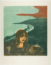 Woman's Head against the Shore, 1899. Creator: Edvard Munch.