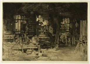 The Workshop, 1905. Creator: David Young Cameron.