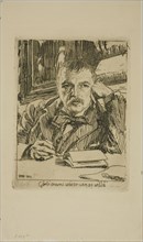 Self-Portrait with Inscription, 1904. Creator: Anders Leonard Zorn.