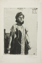 Oxenstierna (Mrs. Aurore Klintberg, née Oxenstierna, Whole length), 1909. Creator: Anders Leonard Zorn.