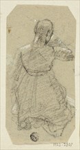 Female Figure Kneeling, Seen from Behind, n.d. Creator: Unknown.