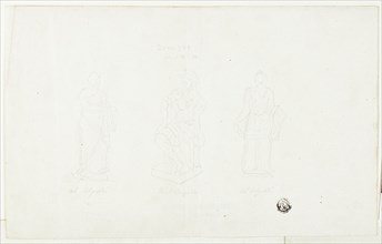 Three Large Statues by Algardi and Michelangelo, 19th century. Creator: Unknown.