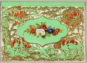 Untitled Valentine (Flowers on Green Background), 1860/69. Creator: Unknown.