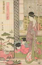 Rain the Morning After in the Pleasure Quarter (Seiro kinuginu no ame), c. 1795. Creator: Eishosai Choki.