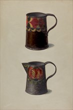 Tin Cup and Pitcher, c. 1937. Creator: Max Soltmann.