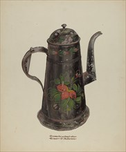 Toleware Tin Coffee Pot, c. 1937. Creator: Elmer G Anderson.