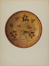 Pa. German Plate, c. 1936. Creator: Charlotte Angus.