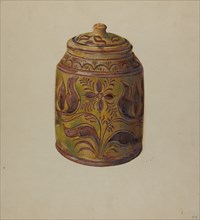 Pa. German Covered Jar, c. 1938. Creator: William L. Antrim.