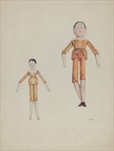Jointed Wooden Dolls, 1935/1942. Creator: Arelia Arbo.