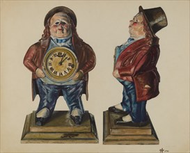Clock-Toby (front and side view), 1938. Creator: Ralph Atkinson.
