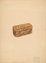 Carved Storage or Pin Box, c. 1939. Creator: Rolland Ayres.