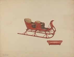 Two Seated Sleigh, c. 1939. Creator: Rolland Ayres.