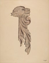 Wood Carving - Profile Face, c. 1939. Creator: Gerard Barnett.
