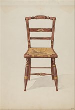 Rush Bottom Chair, c. 1937. Creator: Dana Bartlett.