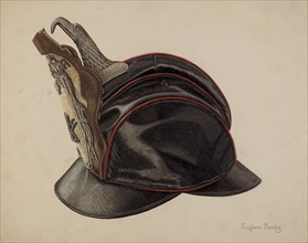 Fireman's Helmet, c. 1939. Creator: Eugene Bartz.