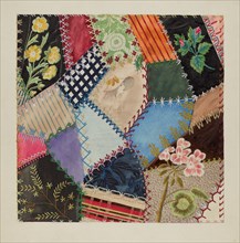 Patchwork Quilt (Section), c. 1937. Creator: Edith Towner.