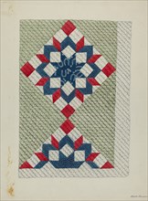Quilt - "Double Star", c. 1940. Creator: Edith Towner.