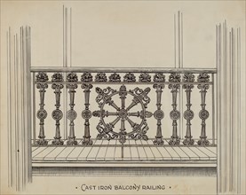 Cast Iron Balcony Rail, c. 1936. Creator: Lucien Verbeke.