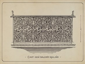 Balcony Railing, c. 1936. Creator: Lucien Verbeke.