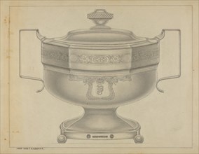 Silver Sugar Bowl, c. 1936. Creator: Bernard Westmacott.