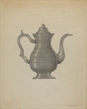 Pewter Coffee Pot, c. 1936. Creator: A. Zaidenberg.