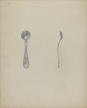 Silver Salt Spoon, 1935/1942. Creator: Anthony Zuccarello.