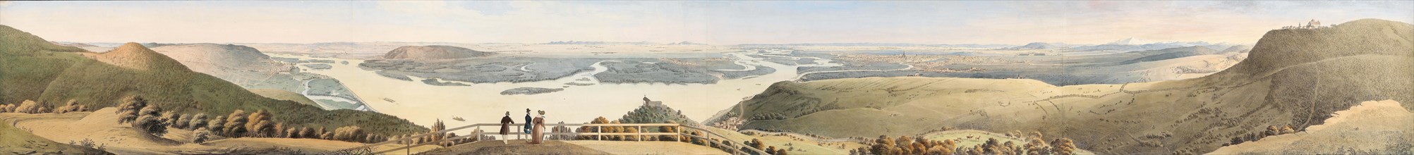 A panoramic view of Vienna seen from Leopoldsberg, c. 1830. Creator: Wachtl, Johann (1778-ca. 1839).