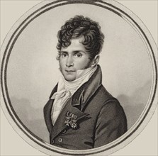 Portrait of the conductor and composer Gaspare Spontini (1774-1851), 1821. Creator: Bourgeois de la Richardière, Antoine-Achille (1777-1838).