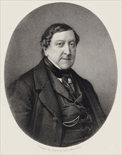 Portrait of the composer Gioachino Antonio Rossini (1792-1868), 1864. Creator: Lemoine, Alfred (1824-1881).