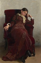 Rest. Portrait of Vera Repina, the Artist's Wife, 1882. Creator: Repin, Ilya Yefimovich (1844-1930).