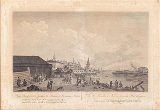 View of the Moscow Kremlin from the Kamenny Bridge (Greater Stone Bridge), 1799. Creator: Barthe, Gerard, de la (1730-1810).