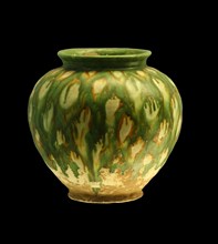 Sancai (three-color glazed) pottery jar. Creator: The Oriental Applied Arts.