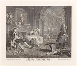 Marriage a la Mode. Plate II: The Tête à Tête, 1745. Creator: Hogarth, William (1697-1764).