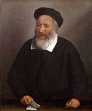Portrait of an old man with a beret, 1575-1579. Creator: Moroni, Giovan Battista (1520/25-1578).