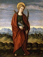 Saint Justina of Padua, c. 1520. Creator: Santacroce, Gerolamo Galizzi da (c. 1480/85-c. 1556).