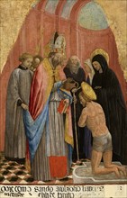 The Baptism of Saint Augustine by Saint Ambrose, 1435-1440. Creator: Vivarini, Antonio (ca 1440-1480).
