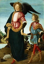 Tobias and the Angel, 1475-1480. Creator: Botticini, Francesco (1446-1497).