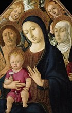 Madonna and Child with Saints Sebastian, Catherine of Siena and two angels, c. 1480. Creator: Matteo di Giovanni (ca. 1430-1495).