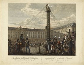 The Dismantling of the statue of Napoleon I from the top of the Vendôme column, April 8, 1814. Creator: Opiz, Georg Emanuel (1775-1841).