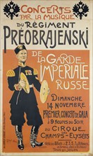Concerts par la Musique du Régiment Préobrajenski de la Garde Impériale Russe, c. 1895. Creator: Caran d'Ache (Emmanuel Poiré) (1858-1909).