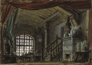 Stage design for the opera La Princesse jaune by Camille Saint-Saëns, 1872. Creator: Chaperon, Philippe (1823-1906).
