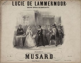 Cover of the score of the opera Lucia di Lammermoor by Gaetano Donizetti, 1839. Creator: Coindre, Victor (1816-1896).