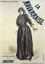 Poster for the premiere of the Opera La Navarraise by Jules Massenet , 1894. Creator: Reutlinger, Léopold-Émile (1863-1937).