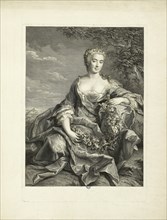 Portrait of the opera singer Marie Pélissier (1707-1749), First third of 18th cen. Creator: Daullé, Jean (1703-1763).