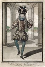 Portrait of the ballet dancer Claude Ballon (1671-1744), um 1700. Creator: Bonnart, Henri (1642-1711).
