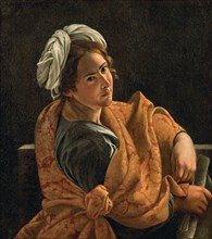 Portrait of a Young Woman as Sibyl. Creator: Gentileschi, Orazio (1563-1638).